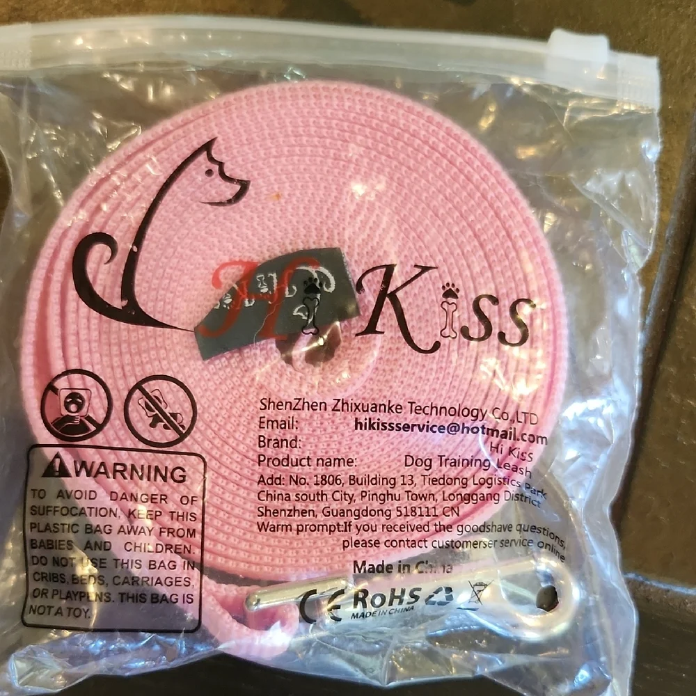 Kiss Pink Dog Collar Leash Harness Set